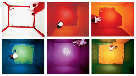 John Baldessari
American, born 1931
Six Colorful Inside Jobs
1977