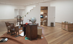 Installation of drawings, objects, and furniture
 dimensions variable
 Latin American and Caribbean Fund
 © 2013 Mateo López