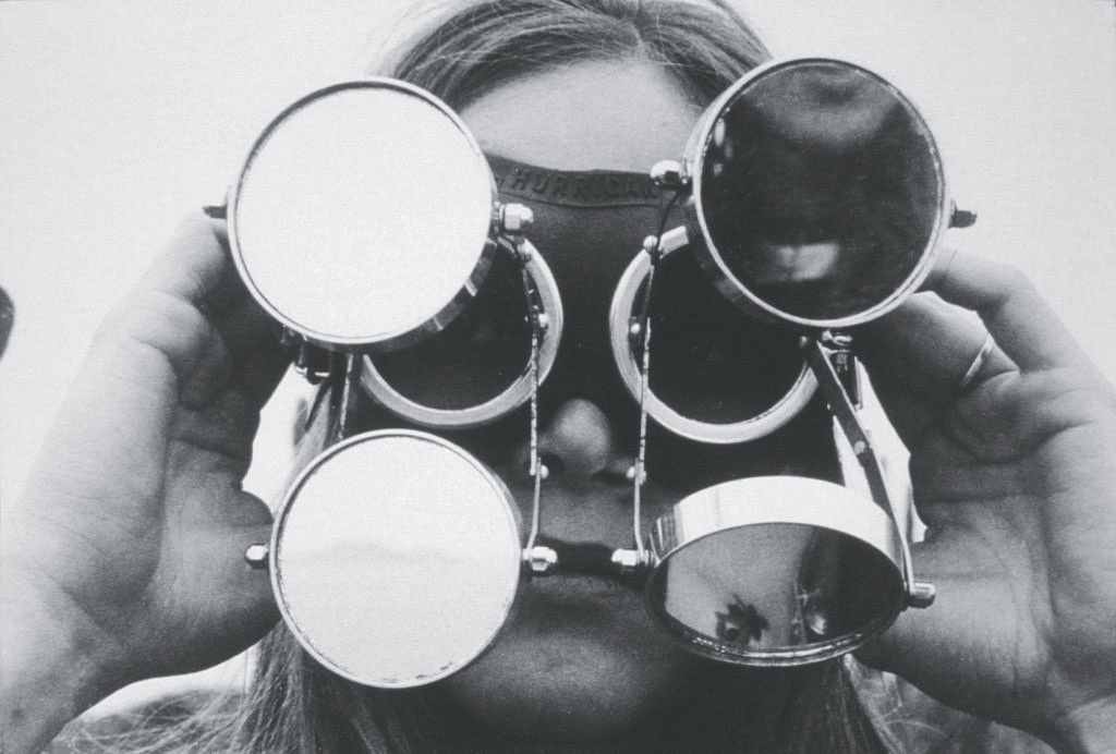 Lygia Clark (Brazilian, 1920–1988). _Óculos (Goggles)._ 1968. Industrial rubber, metal, and glass, 11 7/16 x 7 1/16 x 2 15/16" (29 x 18 x 7.5 cm). © 2014 Eduardo Clark.