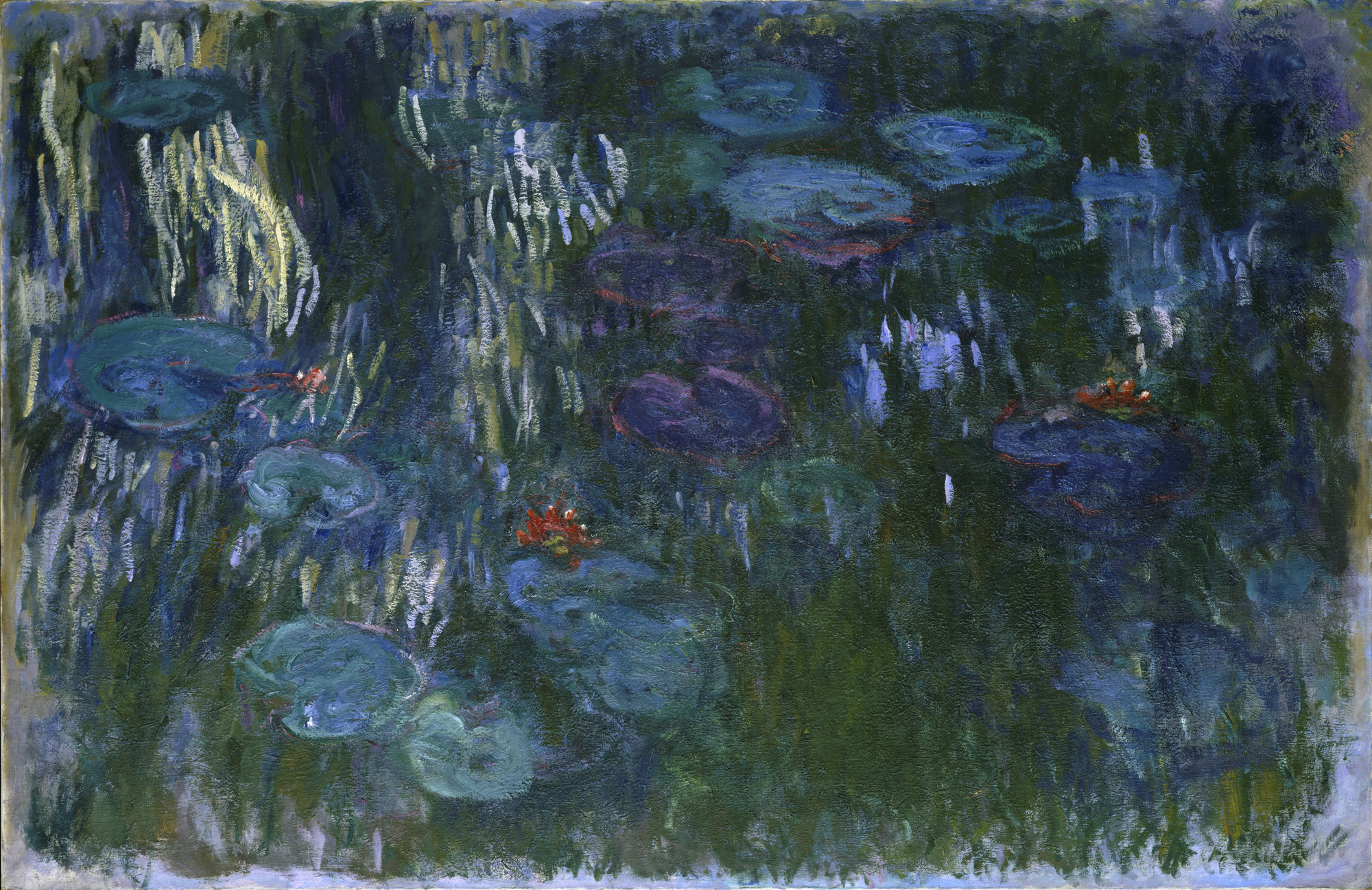 Claude Monet, French, 1840-1926
Water Lilies. 1914-1926
Oil on canvas. 51 1/4" x 79" (130.2 x 200.7 cm)
The Metropolitan Museum of Art, Gift of Louise Reinhardt Smith, 1983.
Image © The Metropolitan Museum of Art