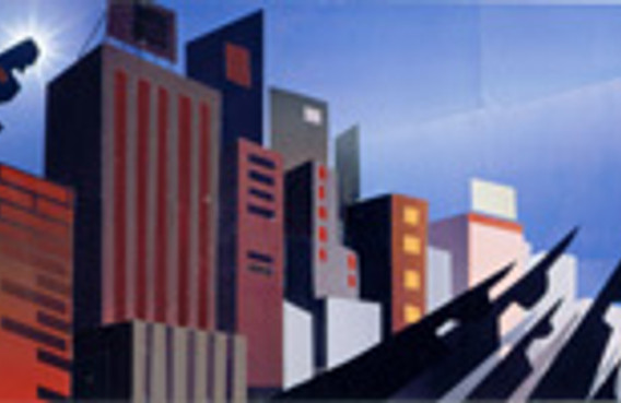 Teddy Newton. The Jumper (for The Incredibles). Collage, 10 1/2 x 25 3/4&#34; (26.7 x 65.4 cm). © Disney/Pixar