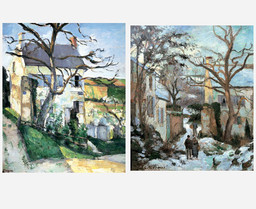 Paul Cézanne. House and Tree, L'Hermitage. c. 1874
Camille Pisarro. L'Hermitage, Pontoise, Winter. c. 1874