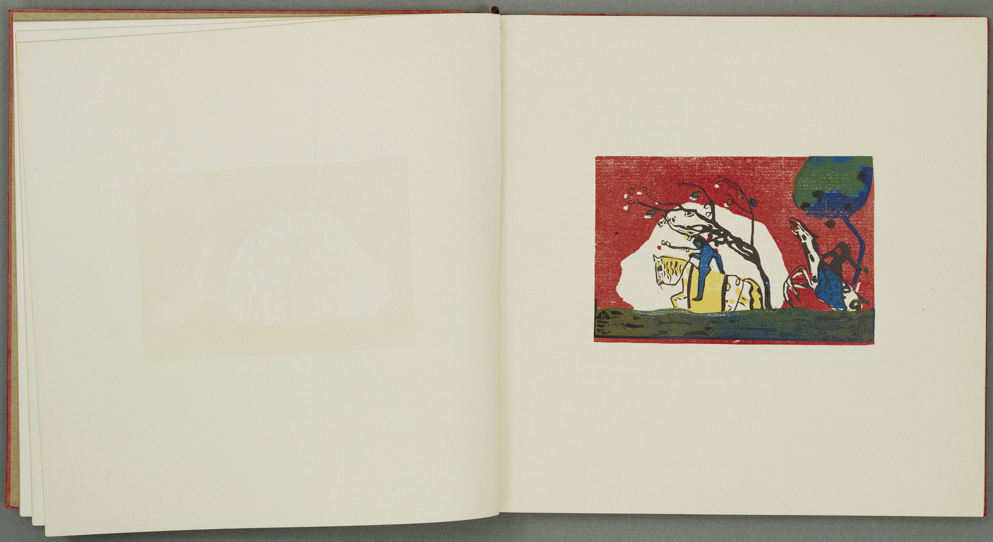 _Two Riders Before Red (Zwei Reiter vor Rot)_ (plate, folio 4) from _Klänge (Sounds)_