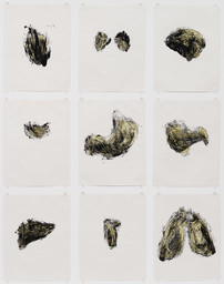 Portfolio of nine screenprint and monotypes with ink additions on mold made T.H Saunders paper
 Composition: various dimensions
 Sheet: each 21 15/16 x 16 15/16" (55.7 x 43 cm)
 Publsiher: Fawbush Editions, New York / Printer: the artist / Edition: 15
 The Museum of Modern Art, New York. Richard A Epstein Fund, 1986
 ©Kiki Smith
