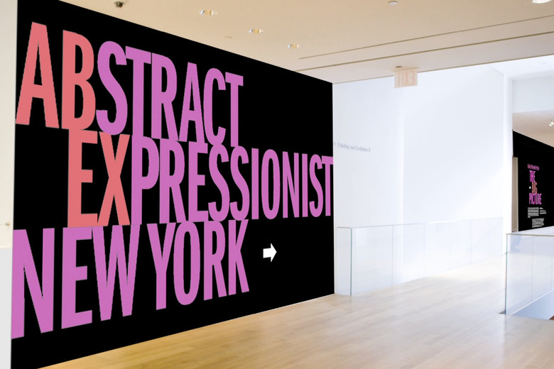 Abstract Expressionist exhibition wall panel mockup