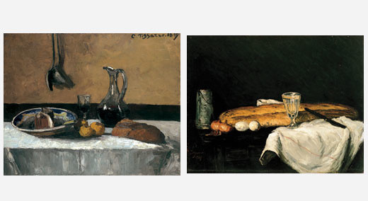 Camille Pisarro. Still Life. 1867
Paul Cézanne. Still Life with Bread and Eggs. 1865