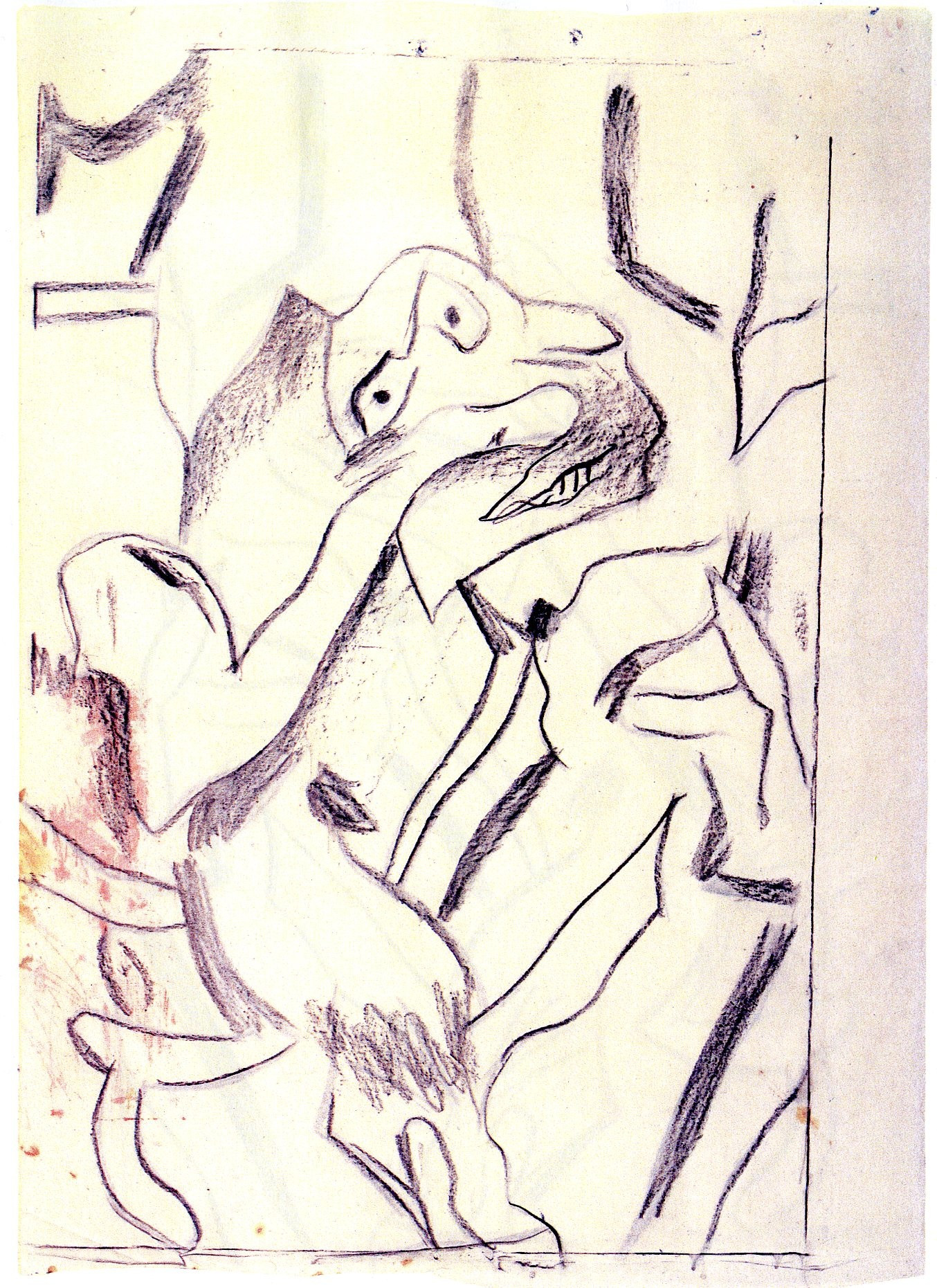 Charcoal and oil on vellum  
 59 15/16 x 42 1/2" (152.2 x 108 cm)  
 Private collection  
 © 2011 The Willem de Kooning Foundation / Artists Rights Society (ARS), New York