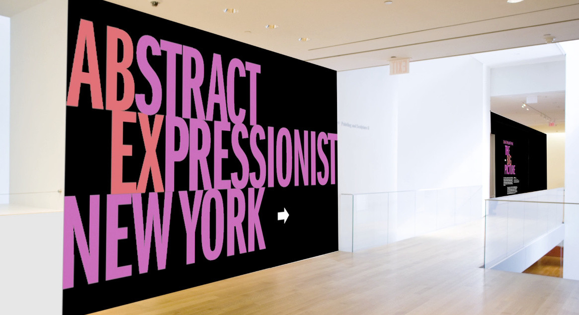 Abstract Expressionist exhibition wall panel mockup