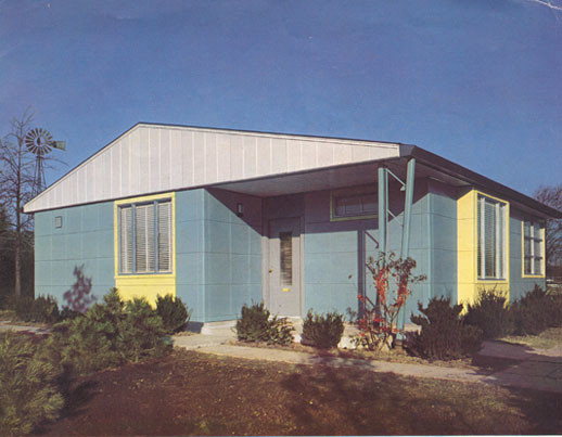 Carl G. Strandlund for the Lustron Corporation, Inc.. Westchester Two-Bedroom Model House. 1948–50 (realized); 2008 (partial reconstruction).