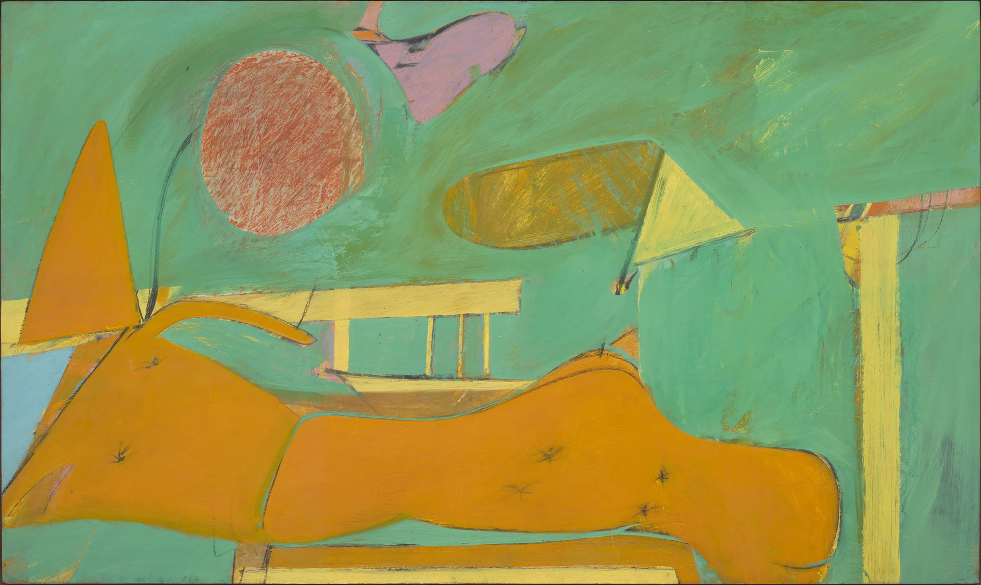 Oil on composition board   
31 1/4 x 52 1/2" (79.4 x 133.4cm)   
Private Collection   
The Willem de Kooning Foundation/Artists Rights Society (ARS), New York