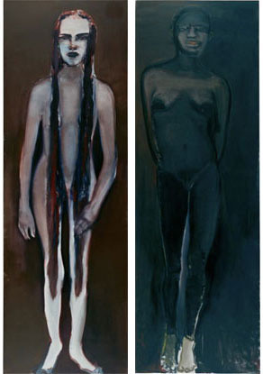 Marlene Dumas. Magdalena (Newman's Zip) and Magdalena (Manet's Queen). 1995
