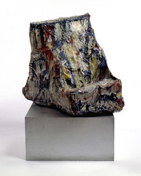 Cash Register
Date: 1961
Medium: Muslin soaked in plaster over wire, painted with enamel
Dimensions: 27 3/4 x 28 1/4 x 38 1/4" (70.5 x 71.8 x 97.2 cm)
Credit Line: Courtesy Locksley Shea Gallery