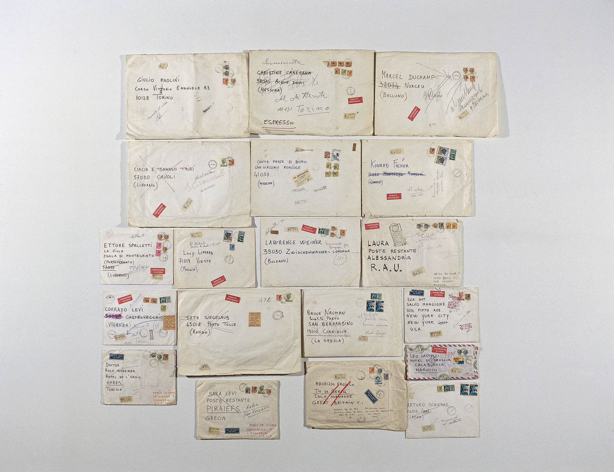 Nineteen envelopes with stamps
The Museum of Modern Art, New York.
Committee on Drawings Funds.