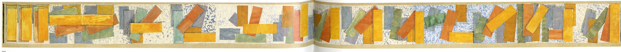 Gouache, watercolor, and collage on paper mounted on canvas  
 Tate. Purchase