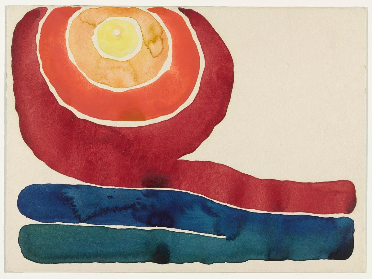 Georgia O'Keeffe (American, 1887–1986)
Evening Star, No. III
(1917)
Watercolor on paper mounted on board
8 7/8 x 11 7/8" (22.7 x 30.4 cm)
Mr. and Mrs. Donald B. Straus Fund