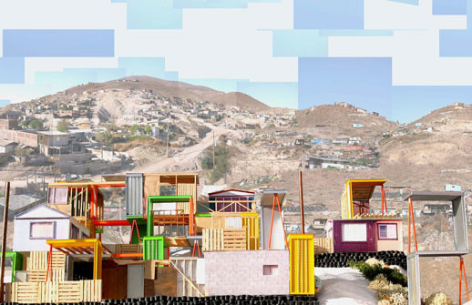 Estudio Teddy Cruz. Manufactured Sites: A Housing Urbanism Made of Waste/Maquiladora. 2000–ongoing (realized); 2005 (model).