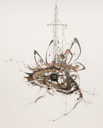 Lee Bontecou. Untitled. 1980–98. Welded steel, porcelain, wire mesh, canvas, wire, and grommets, 7 x 8 x 6' (213.4 x 243.8 x 182.9 cm). The Museum of Modern Art, New York. Gift of Philip Johnson (by exchange) and the Nina and Gordon Bunshaft Bequest Fund. © 2010 Lee Bontecou