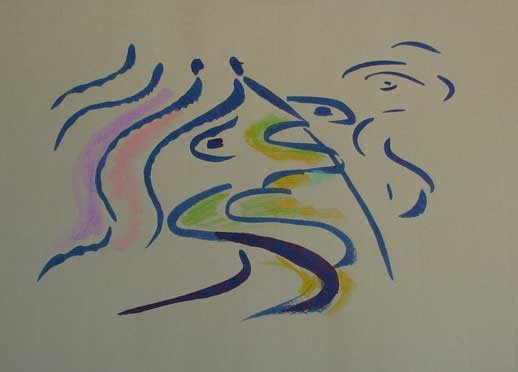John Canemaker. Detail of animation drawing for Bridgehampton. 1998.