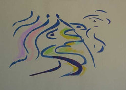 John Canemaker. Detail of animation drawing for Bridgehampton. 1998.