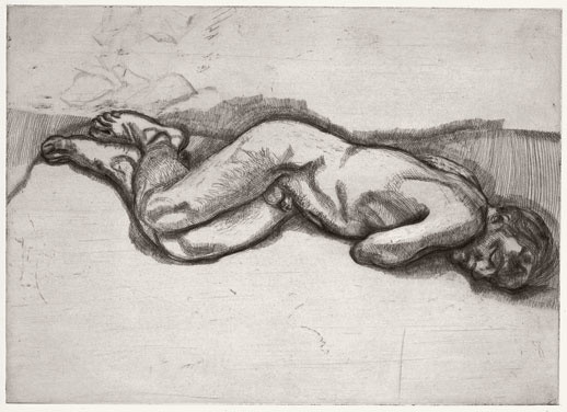 Lucian Freud
(British, born Germany 1922)
Naked Man on a Bed (state I)
1987