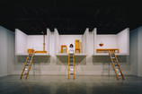 Marina Abramović. The House with the Ocean View. Performed in 2002 for 12 days at Sean Kelly Gallery, New York. Three-channel video with props (color, sound). Duration variable. Photo: Attilio Maranzano. © 2010 Marina Abramović. Courtesy the artist and Sean Kelly Gallery/Artists Rights Society (ARS), New York