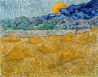 Vincent van Gogh. Landscape with Wheat Sheaves and Rising Moon. 1889