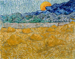 Vincent van Gogh. Landscape with Wheat Sheaves and Rising Moon. 1889