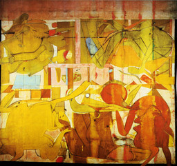 Calcimine and charcoal on canvas
 182 x 210" (462.3 x 533.4 cm)
 The Allan Stone Collection
 © 2011 The Willem de Kooning Foundation / Artists Rights Society (ARS), New York