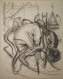 Charcoal on paper
 98 x 77 1/8" (248.9 x 195.9 cm)
 Museo Dolores Olmedo Patiño, Mexico
