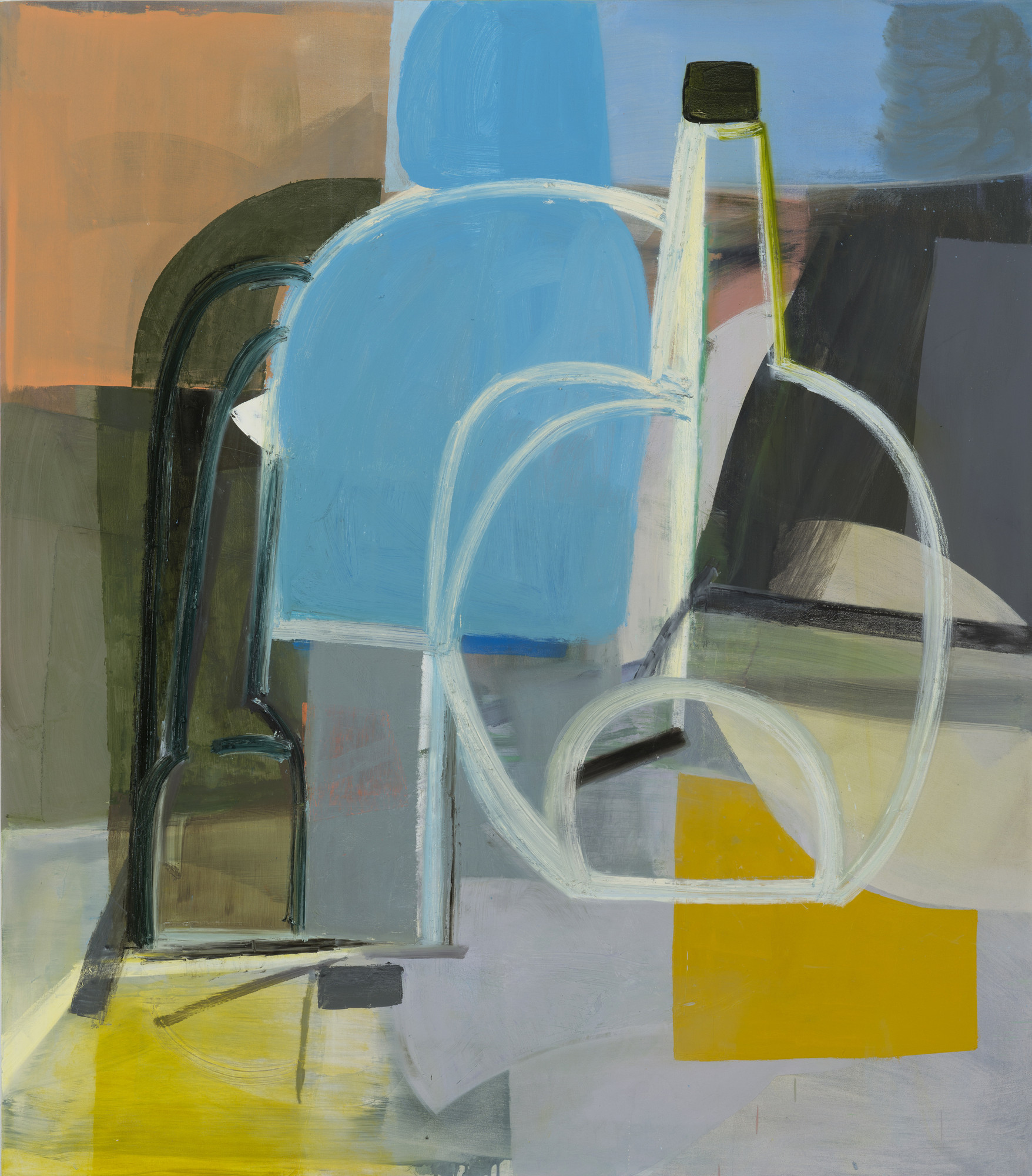 Amy Sillman. _Still Life 2_. 2014. Oil on canvas, 6’ 3” × 66” (190.5 × 167.6 cm). Courtesy the artist and Sikkema Jenkins &amp; Co., New York Artwork © 2014 Amy Sillman. Photo: John Berens