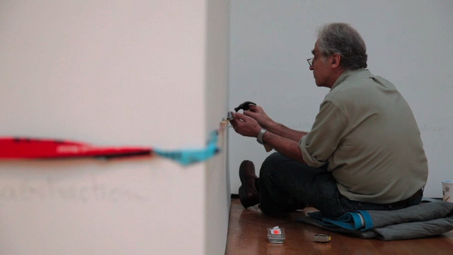 Luis Camnitzer. Still from video for _On Line_