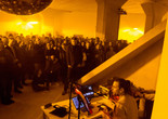 New Lecture-Performance by Mark Leckey March 5, 2017. Presented at MoMA PS1 as part of VW Sunday Sessions 2016-2017. Photograph: Derek Schultz.