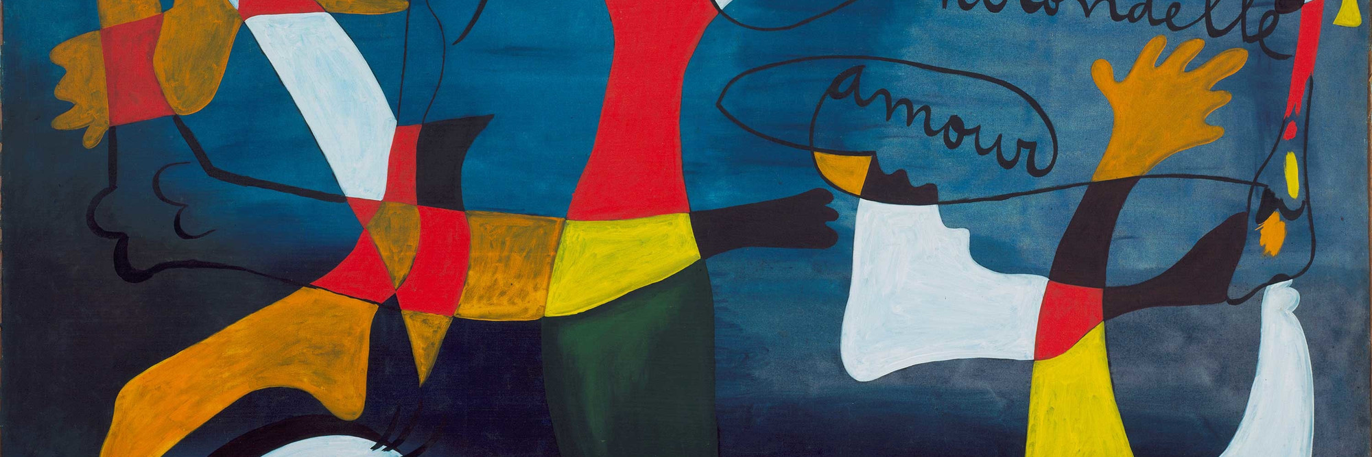 Joan Miró. “Hirondelle Amour”. 1933–34. Oil on canvas, 6&#39; 6 1/2&#34; x 8&#39; 1 1/2&#34; (199.3 x 247.6 cm). Gift of Nelson A. Rockefeller. © 2018 Successió Miró/Artists Rights Society (ARS), New York/ADAGP, Paris