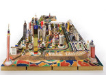 Bodys Isek Kingelez. Ville Fantôme. 1996. Paper, paperboard, plastic, and other materials, 47 1/4 × 224 7/16 × 94 1/2″ (120 × 570 × 240 cm). CAAC – The Pigozzi Collection, Geneva. © Bodys Isek Kingelez. Photo: Maurice Aeschimann. Courtesy CAAC – The Pigozzi Collection