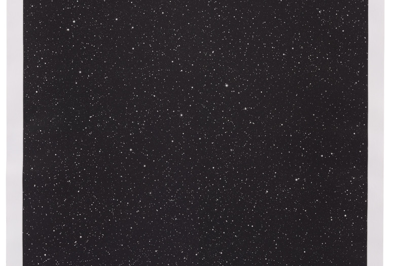 Vija Celmins. Untitled (Large Night Sky). 2016. Mezzotint, plate: 36 5/8 × 33 1/16" (93 × 84 cm); sheet: 41 5/16 × 35 13/16" (105 × 91 cm). Simmelink/Sukimoto Editions, Ventura, California. Gift of Jack Shear. © Vija Celmins, Courtesy Matthew Marks Gallery