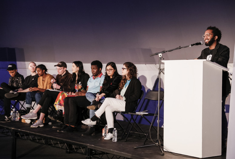 ”It ain&#39;t where ya from, it&#39;s where ya at; but not like that&#34;: An Afternoon of Discussion and Performance. Organized by: Devin Kenny on December 13, 2015. Presented at MoMA PS1 as part of VW Sunday Sessions 2015-2016. Photograph: Charles Roussel.