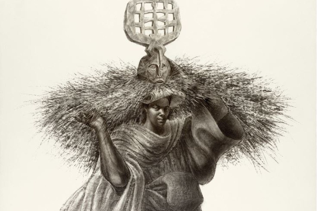 Charles White. J’Accuse #7. 1966. Charcoal on paper, 39 1/4 x 51 1/2" (99.7 × 130.8 cm). Private collection. © The Charles White Archives/Photo courtesy of Michael Rosenfeld Gallery LLC, New York, NY