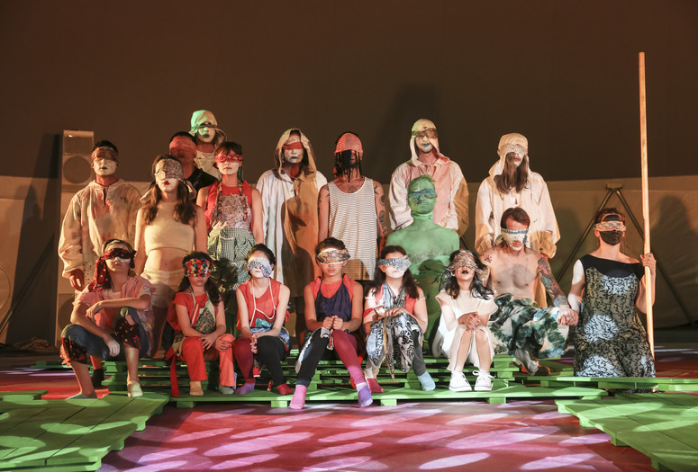 Tobias Madison and Matthew Lutz-Kinoy, Rotting Wood, the Dripping Word: Shūji Terayama’s Kegawa no Marii on April 24, 2016. Presented at MoMA PS1 as part of VW Sunday Sessions 2015-2016. Photograph: Charles Roussel.