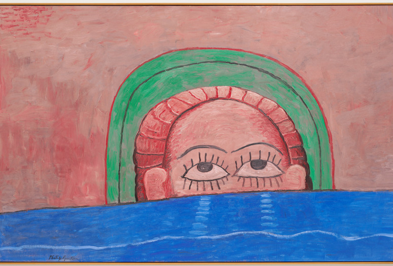Philip Guston. Source. 1976. Oil on canvas, 6' 3" x 9' 9" (190.5 x 297.2 cm). Gift of Edward R. Broida in honor of Uncle Sidney Feldman. © 2018 The Estate of Philip Guston