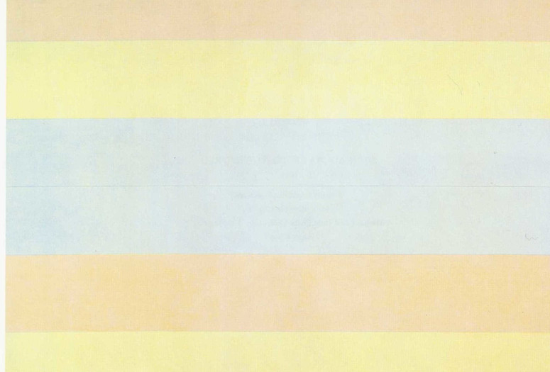 Agnes Martin. With My Back to the World. 1997. Synthetic polymer paint on canvas, six panels, each 60 x 60" (152.5 x 152.5 cm). Fractional and promised gift of the Ovitz Family Collection