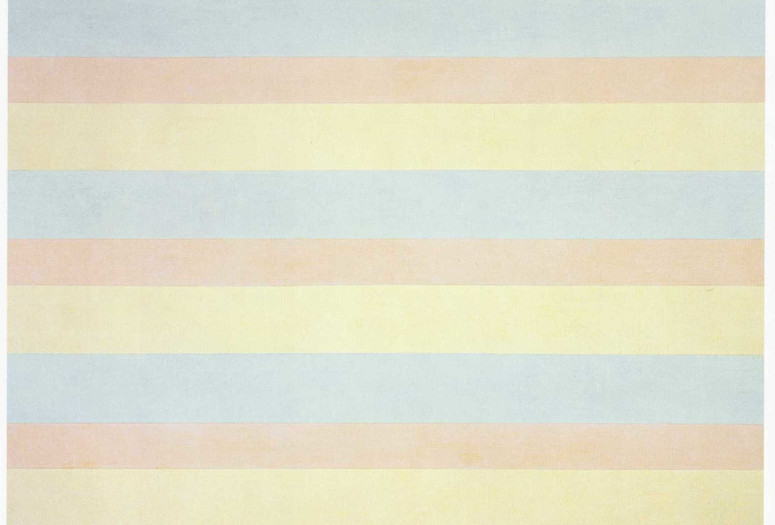 Agnes Martin. With My Back to the World. 1997. Synthetic polymer paint on canvas, six panels, each 60 x 60" (152.5 x 152.5 cm). Fractional and promised gift of the Ovitz Family Collection. © 2018 Estate of Agnes Martin/Artists Rights Society (ARS), New York