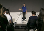 Xavier Le Roy, 2014, at MoMA PS1 as part of VW Sunday Sessions. © 2014 MoMA PS1, New York. Photo: Charles Roussel