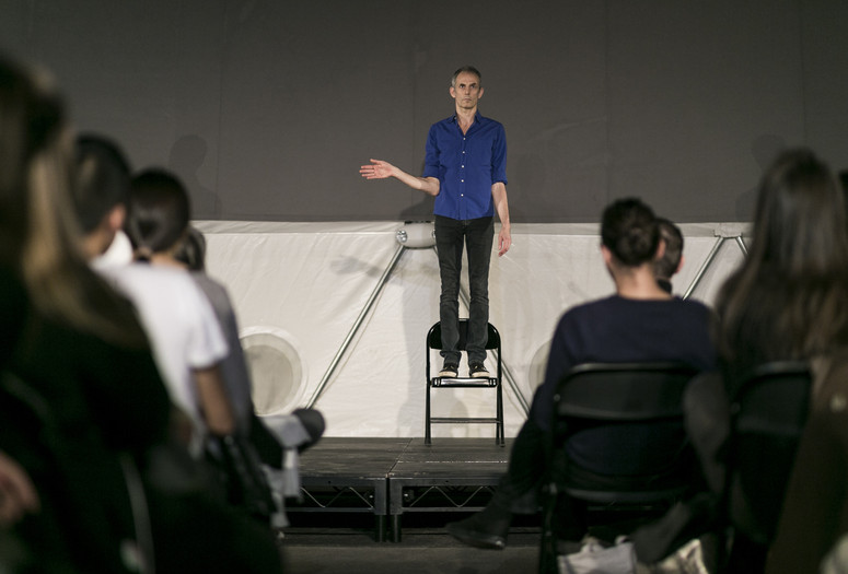 Xavier Le Roy, 2014, at MoMA PS1 as part of VW Sunday Sessions. © 2014 MoMA PS1, New York. Photo: Charles Roussel