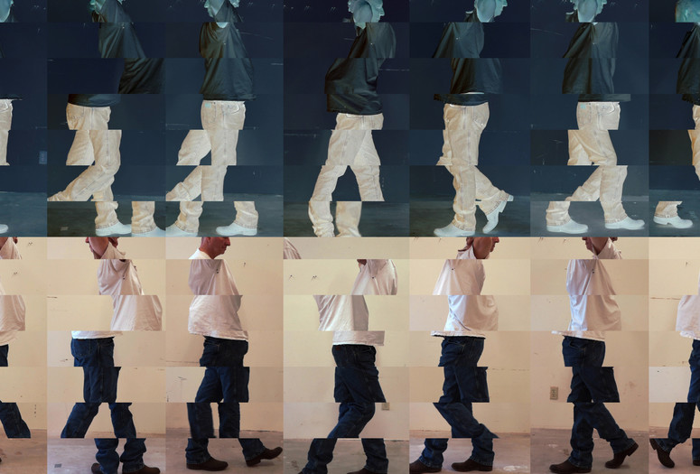 Bruce Nauman. Contrapposto Studies, i through vii. 2015/16. Seven-channel video (color, sound, continuous duration), dimensions variable. Jointly owned by The Museum of Modern Art, New York, acquired in part through the generosity of Agnes Gund and Jo Carole and Ronald S. Lauder; and Emanuel Hoffmann Foundation, on permanent loan to Öffentliche Kunstsammlung Basel. © 2018 Bruce Nauman/Artists Rights Society (ARS), New York. Photo courtesy the artist and Sperone Westwater, New York