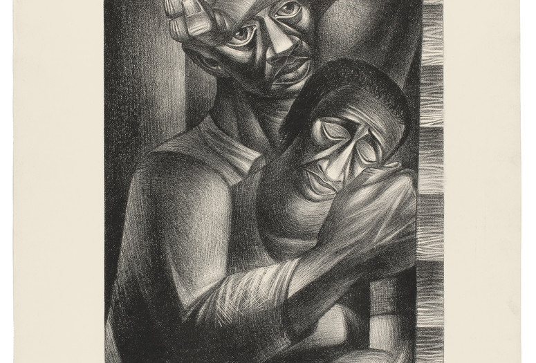 Charles White (American, 1918-1979). Black Sorrow (Dolor Negro). 1946. Lithograph. 24 5/16 × 19 11/16" (61.8 × 50 cm). Philadelphia Museum of Art: Purchased with the James D. Crawford and Judith N. Dean Fund, 2003. © The Charles White Archives