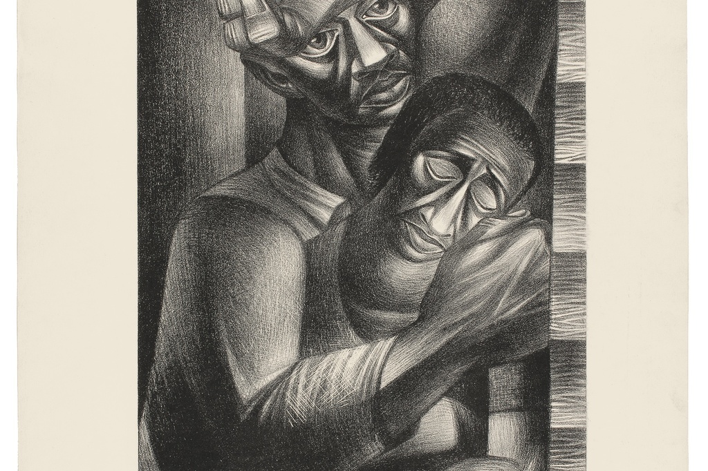 Charles White (American, 1918-1979). Black Sorrow (Dolor Negro). 1946. Lithograph. 24 5/16 × 19 11/16" (61.8 × 50 cm). Philadelphia Museum of Art: Purchased with the James D. Crawford and Judith N. Dean Fund, 2003. © The Charles White Archives