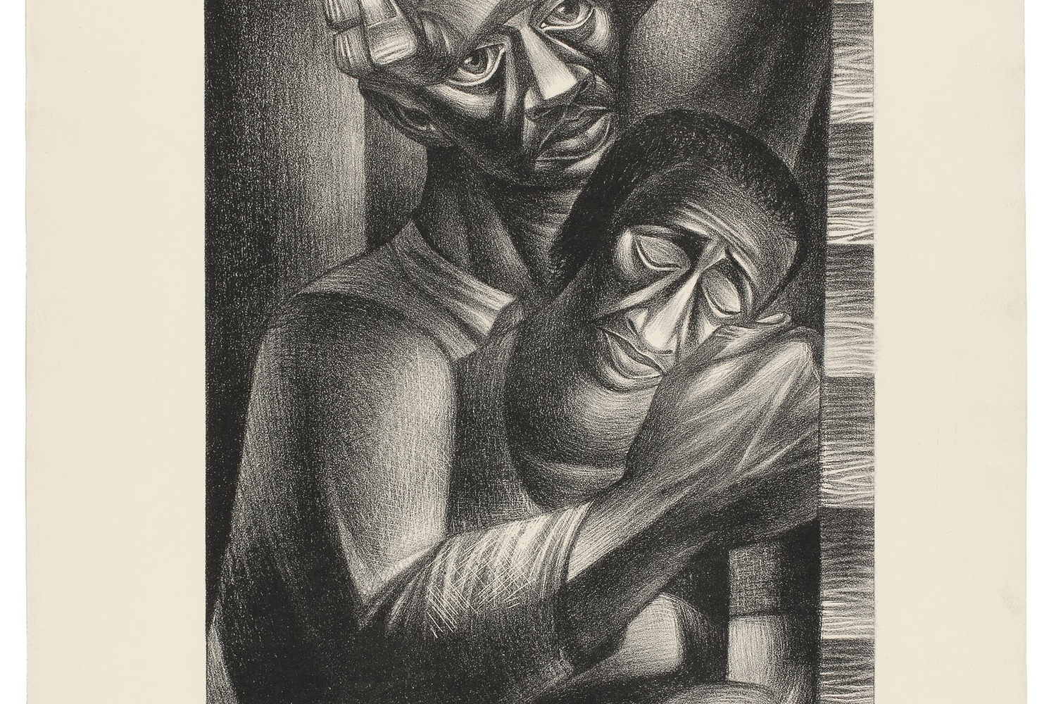 Charles White. Black Sorrow (Dolor Negro). 1946. Lithograph. 24 5/16 × 19 11/16" (61.8 × 50 cm). Philadelphia Museum of Art. Purchased with the James D. Crawford and Judith N. Dean Fund, 2003. © The Charles White Archives