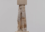 Constantin Brâncuși. Maiastra. 1910–12. White marble, 22&#34; (55.9 cm) high, on three-part limestone pedestal, 70&#34; (177.8 cm) high, of which the middle section is Double Caryatid, c. 1908. Katherine S. Dreier Bequest. © Succession Brâncuși - All rights reserved (ARS) 2018
