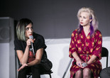 Members of Pussy Riot in Conversation with Klaus Biesenbach about Zero Tolerance: Activism, Artistic Courage and Civil Disobedience on November 2, 2014. Presented at MoMA PS1 as part of VW Sunday Sessions 2014-2015. Photograph: Charles Roussel.