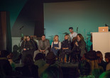 Lynn Hershman Leeson Presents an Afternoon on the Future of Humanity on February 22, 2015. Presented at MoMA PS1 as part of VW Sunday Sessions 2014-2015. Photograph: Charles Roussel.